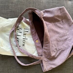 Lilac/Lavendar Corduroy Tote Bag